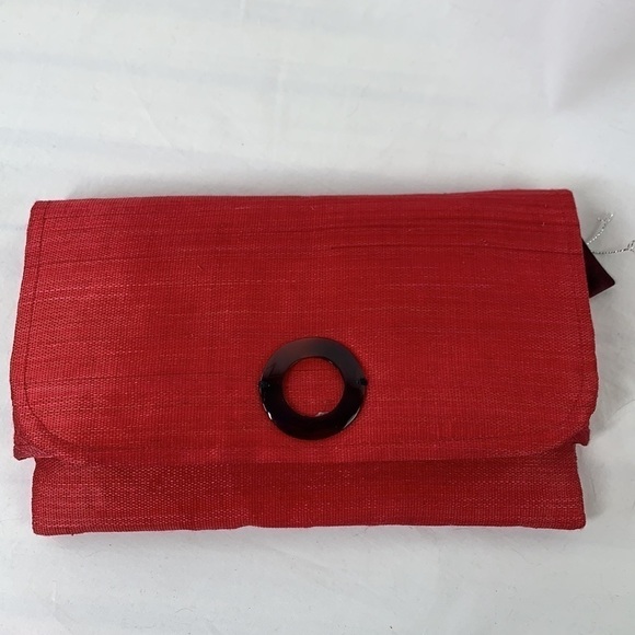 Ditta Sandico Lualhati Woven Fabric Clutch - Red, 10”W x 7”H x 1”D, NWT - Picture 3 of 10